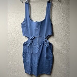 Elegant Blue Sleeveless Dress